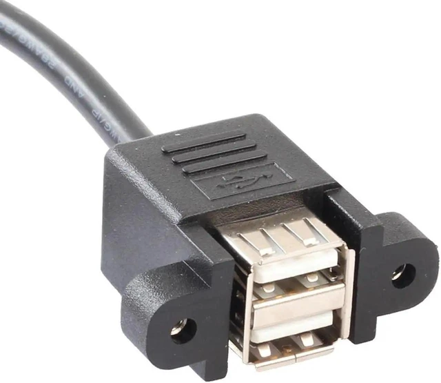 Alt view image 10 of 12 - WISDUM 9 Pin Motherboard Header to 2 Ports USB 2.0 Female Cable Adapter 30cm Extension Cables Computer Connectors for PC