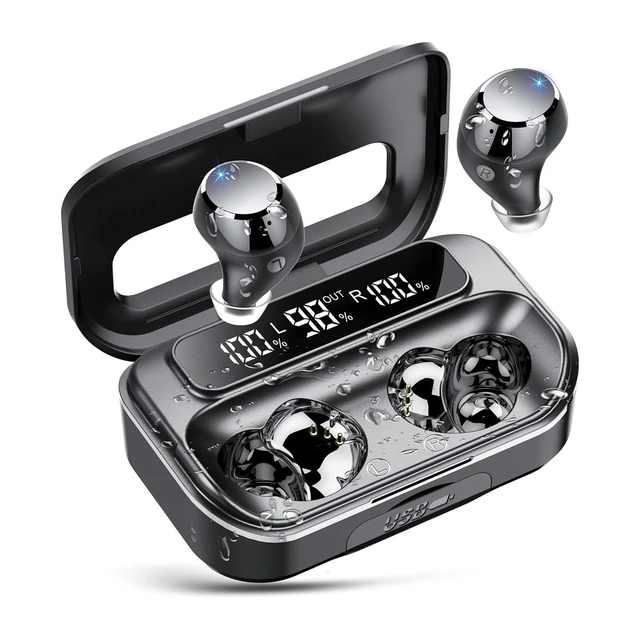 Alt view image 6 of 10 - Q26 In-Ear Smart Bluetooth Headset 128H Playtime, ENC Noise Cancelling, Hi-Fi Sound, Digital Battery Display, Emergency Charging Case