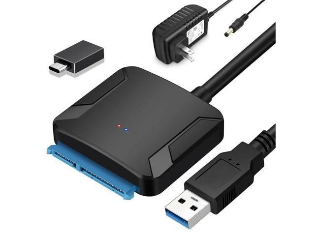 Alt view image 8 of 14 - SATA to USB 3.0 Adapter, External Hard Drive Converter Cable for 2.5" 3.5" HDD, SSD with Power Supply
