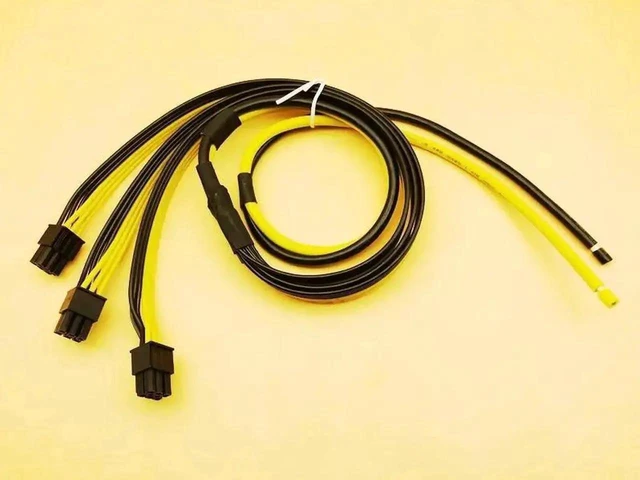 Alt view image 11 of 12 - 5PCS Power Supply Cable 3 6Pin Adapter Cable 6pin GPU Video Card Wire 10AWG + 16AWG Cables 90cm for BTC ETH LTH Miner Mining