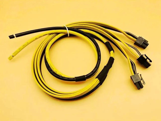 Alt view image 12 of 12 - 5PCS Power Supply Cable 3 6Pin Adapter Cable 6pin GPU Video Card Wire 10AWG + 16AWG Cables 90cm for BTC ETH LTH Miner Mining