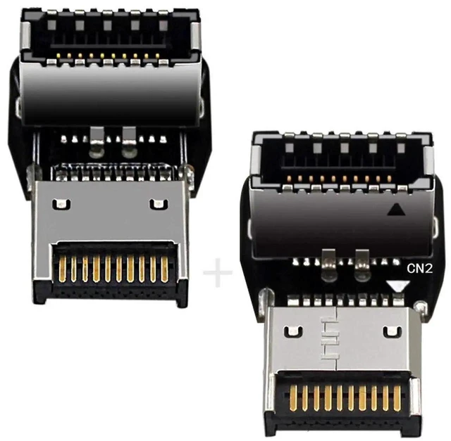 Alt view image 8 of 14 - 2pcs USB 3.1 Front Panel Header Male to Female Type-E Motherboard Extension Data Adapter