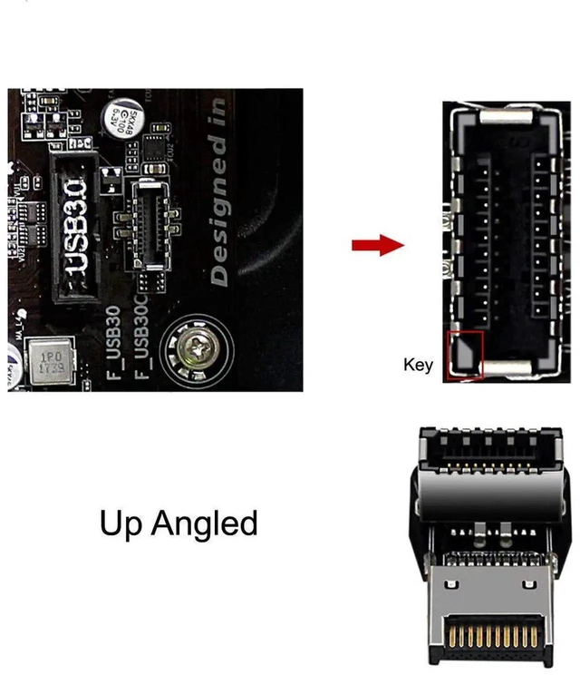 Alt view image 11 of 14 - 2pcs USB 3.1 Front Panel Header Male to Female Type-E Motherboard Extension Data Adapter