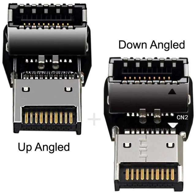 Alt view image 12 of 14 - 2pcs USB 3.1 Front Panel Header Male to Female Type-E Motherboard Extension Data Adapter