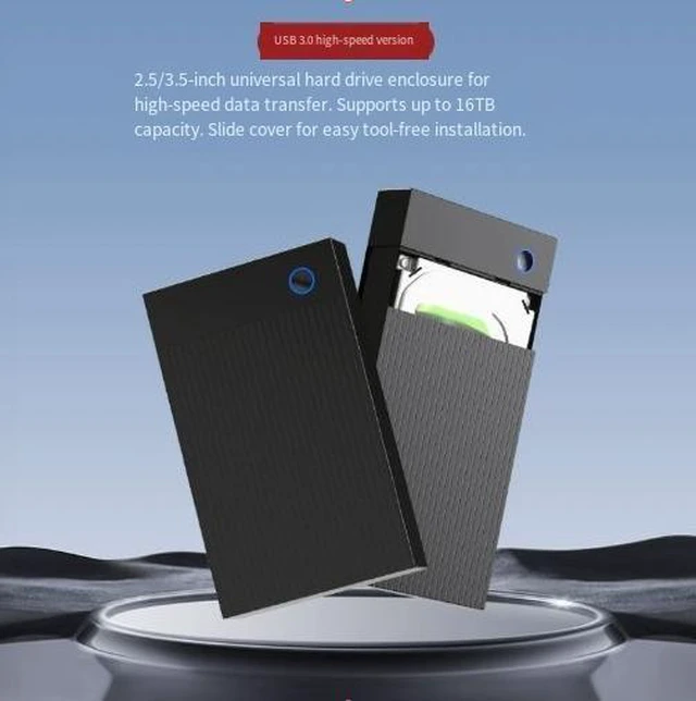Alt view image 9 of 10 - USB 3.0 3.5-inch SATA Hard Drive Enclosure External HDD/SSD Case for 3.5" SATA Drives, Compatible with Desktop/Laptop, USB 3.0 to SATA Adapter