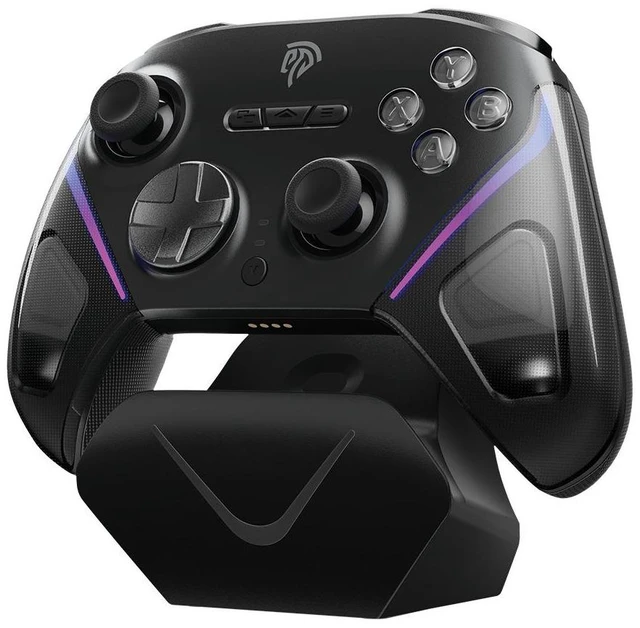 Alt view image 6 of 10 - D10 PC Game Controller TMR Joysticks, Smart Start-Stop Charging Dock, Dual-Trigger, 1000mAh, RGB, for PC/Switch/iOS/Android Black