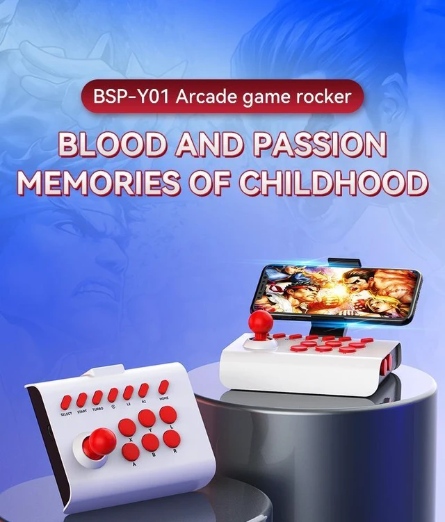 Alt view image 6 of 8 - Arcade Joystick Bluetooth Wireless, Multi-Platform, for PC/Android/iOS/PS4/PS3/Switch, 400mAh, 10H Battery