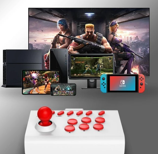 Alt view image 8 of 8 - Arcade Joystick Bluetooth Wireless, Multi-Platform, for PC/Android/iOS/PS4/PS3/Switch, 400mAh, 10H Battery