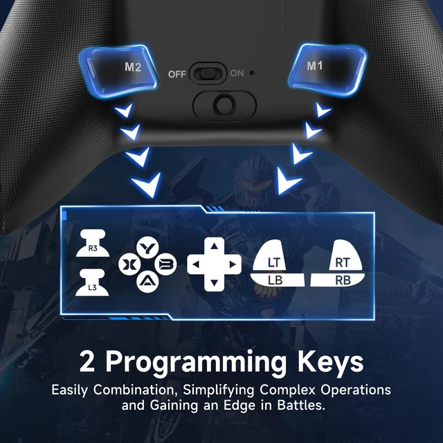 Alt view image 9 of 10 - X15 Hall Effect Wireless Game Controller Hall Joystick & Trigger, RGB, 2 Programming Keys, 3 Modes, PC/Switch/Android/iOS