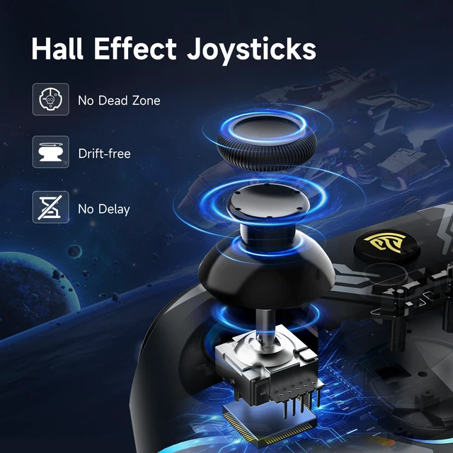 Alt view image 10 of 10 - X15 Hall Effect Wireless Game Controller Hall Joystick & Trigger, RGB, 2 Programming Keys, 3 Modes, PC/Switch/Android/iOS