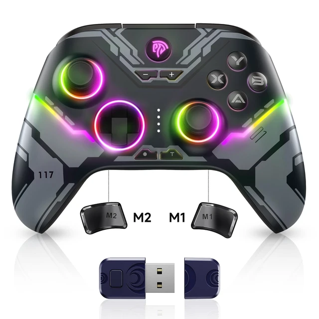 Alt view image 7 of 10 - X15 Hall Effect Wireless Game Controller Hall Joystick & Trigger, RGB, 2 Programming Keys, 3 Modes, PC/Switch/Android/iOS
