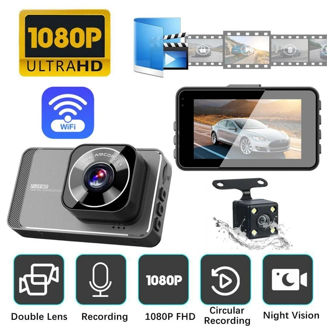 Alt view image 10 of 10 - M78 Dual Channel Dash Cam, Front+Rear Recording with WiFi 3.0" IPS Screen, 1080p HD, F2.5 Aperture Night Vision, 140° Wide Angle, Loop Recording, Reverse Parking Assist