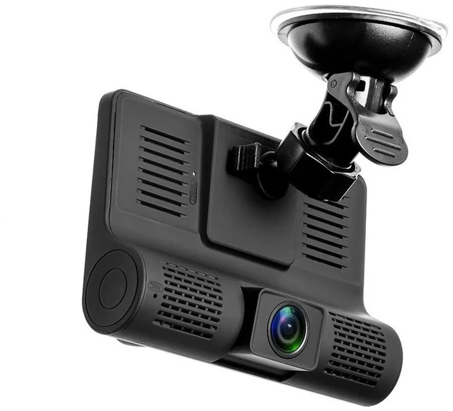 Alt view image 8 of 14 - 4-Inch Dash Cam 3-Camera Car DVR, Parking Monitor, Triple Lens Vehicle Video Recorder