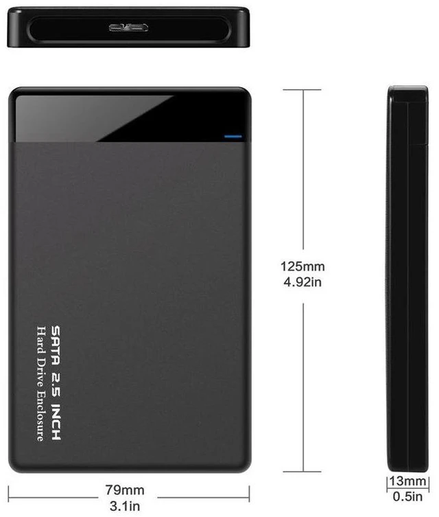 Alt view image 8 of 10 - 2.5" USB 3.0 External Hard Drive Enclosure SATA to USB 3.0 Adapter Case for SSD & HDD, Support UASP, Tool-Free Installation, Compatible with Laptop/PC, Includes USB-A & USB-C Cables