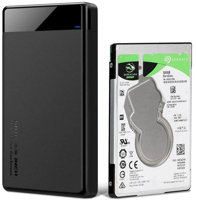 Alt view image 10 of 10 - 2.5" USB 3.0 External Hard Drive Enclosure SATA to USB 3.0 Adapter Case for SSD & HDD, Support UASP, Tool-Free Installation, Compatible with Laptop/PC, Includes USB-A & USB-C Cables