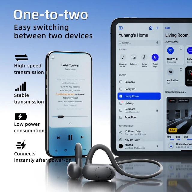 Alt view image 8 of 10 - F25A Neckband Bluetooth Headset High-End Design, 12H Battery, Open-Ear, IP67 Waterproof, Magnetic Charging, Bluetooth 6.0