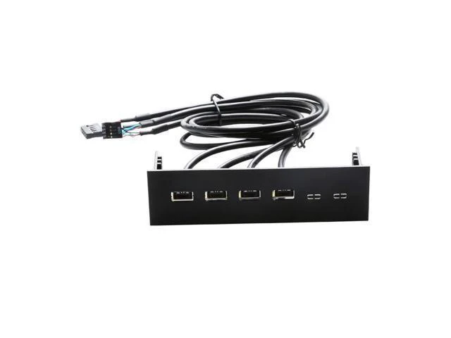 Alt view image 2 of 2 - PC computer front panel with 4 ports USB2.0 ports 60cm USB cable 5.25 front bay