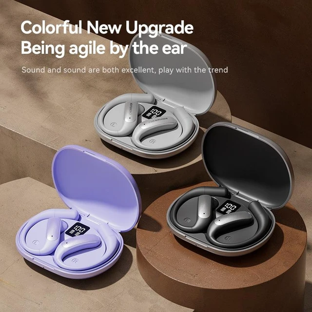 Alt view image 9 of 10 - M127 AI Smart Translation Bluetooth Headset OWS Open-Ear Design, Hi-Fi Sound, Low Latency, Ultra-Long Battery Life, Bluetooth 5.4 purple