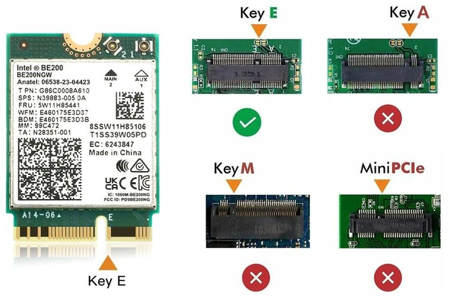 Alt view image 13 of 15 - New Wi-Fi 7 Intel BE200 Bluetooth 5.4 Wifi Card BE200NGW 2.4/ 5/ 6 GHz 5.8 Gbps For Windows 11 PC Laptop
