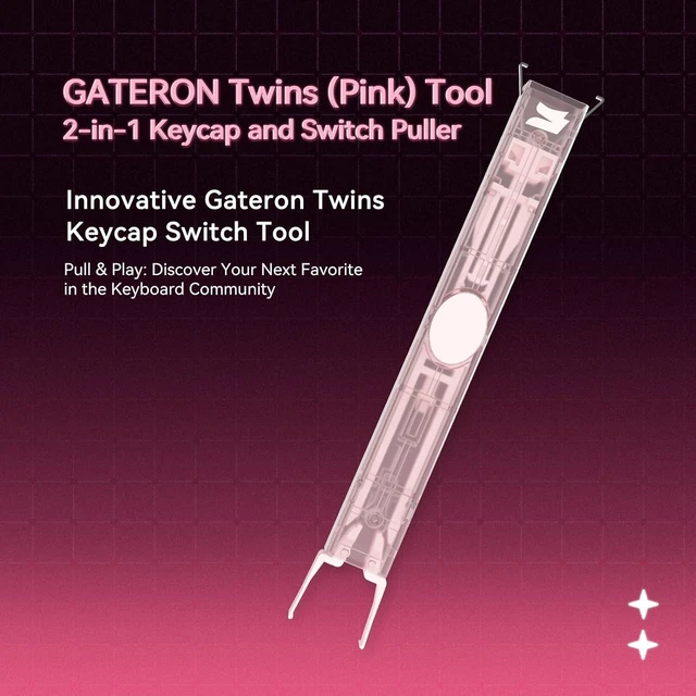 Alt view image 9 of 12 - Twins Switch Puller Keycap Puller, DIY Tool Easily Remove and Replace Gaming Keyboard Switches and Keycaps Integrated for Mechanical Keyboard (Pink)