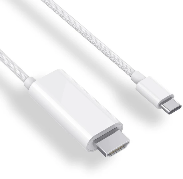 Alt view image 8 of 14 - 4K@60Hz USB-C to HDMI Cable Type-C Phone to TV Screen Mirroring Line, PD 100W Power Delivery for Laptop / MacBook - white