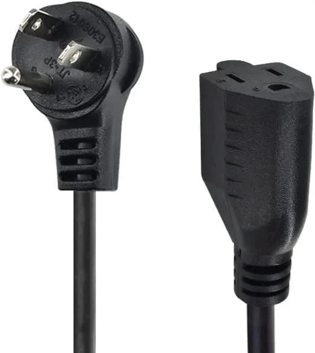 Alt view image 7 of 8 - WISDUM Extension Cord,Flat Plug, 3 Prong Power Cord 16AWG/125V/1625W Short Extension Cable, for Indoor and Outdoor ,1 Ft/0.3m Black