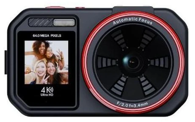 Alt view image 5 of 8 - 64MP High-Pixel Digital Camera Dual-Screen Selfie Camera, 2.8" + 1.54", Autofocus, Student Card Camera, 256GB Support