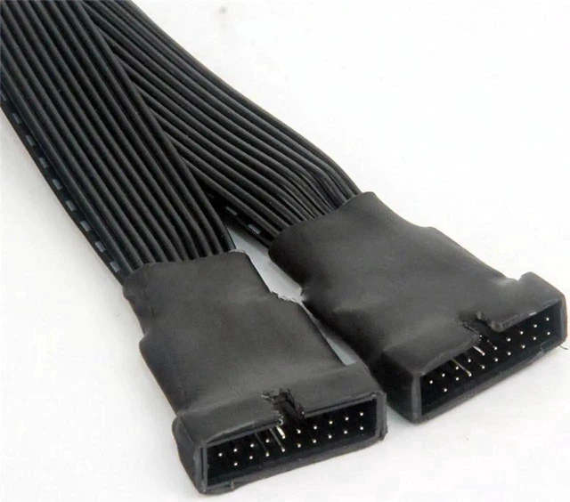 Alt view image 5 of 6 - WISDUM USB 3.0 19Pin/20Pin female to male Y Splitter motherboard extension Flat cable