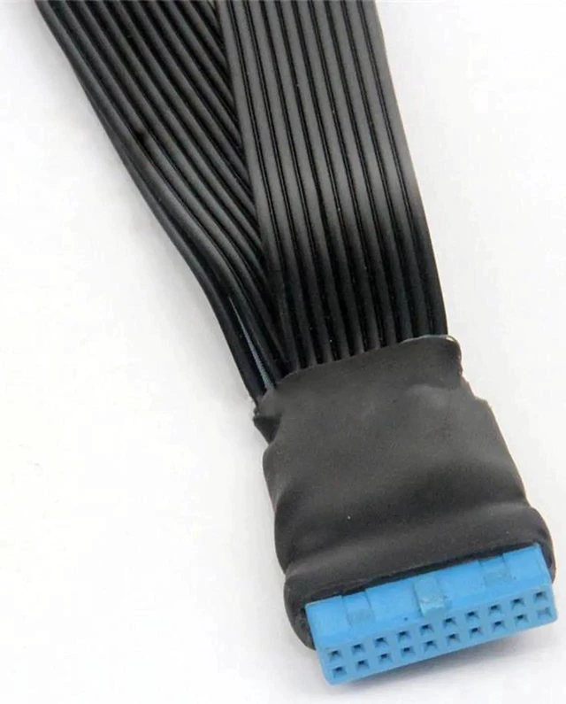 Alt view image 6 of 6 - WISDUM USB 3.0 19Pin/20Pin female to male Y Splitter motherboard extension Flat cable