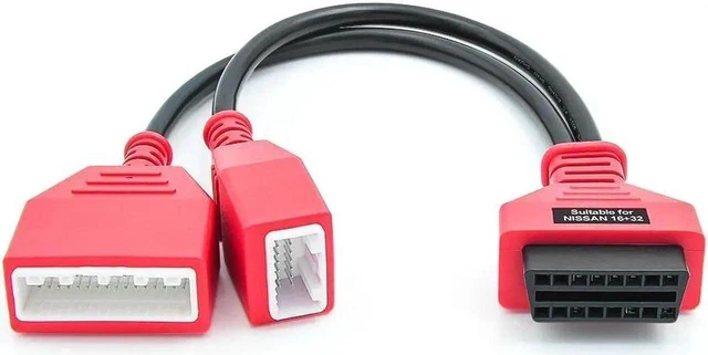 Alt view image 9 of 14 - WISDUM for Nissan Key programmer 32pin 16Pin to 16pin OBD2 Extension Cable Male to Female Car ECU auto Tool OBD 2 Connector