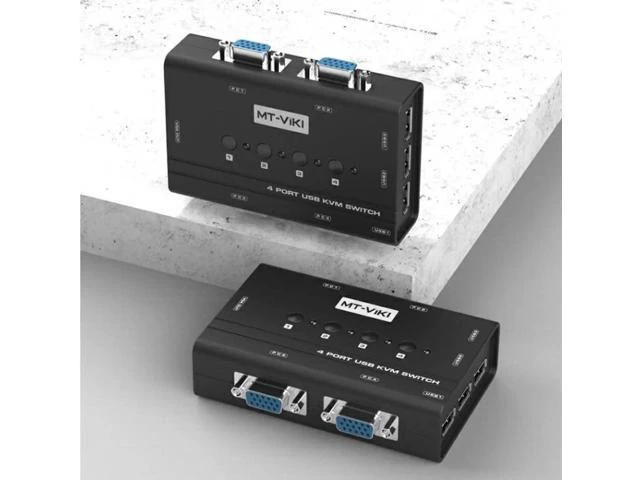 Alt view image 6 of 10 - 2 Port VGA KVM Switch USB Mouse Keyboard Console Manual Button Press Select With Original Cable High Resolution MT-260KL