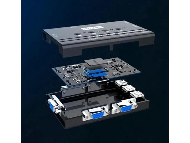 Alt view image 7 of 10 - 2 Port VGA KVM Switch USB Mouse Keyboard Console Manual Button Press Select With Original Cable High Resolution MT-260KL