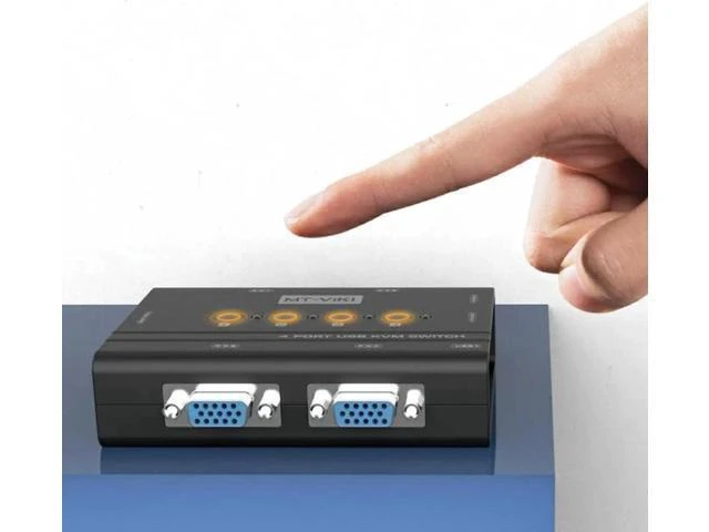 Alt view image 9 of 10 - 2 Port VGA KVM Switch USB Mouse Keyboard Console Manual Button Press Select With Original Cable High Resolution MT-260KL
