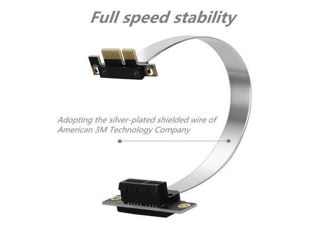 Alt view image 9 of 12 - PCI-e PCI Express 1X Expander Extension Cable, Silver-Plated Shield Foldable, Full-Speed, Stable, Lossless Signal (10cm)