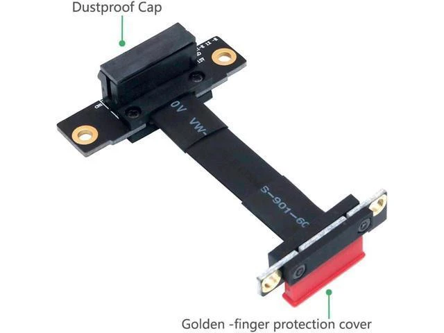 Alt view image 10 of 12 - PCIE x1 Extension Cable Dual 90 Degree PCI-E PCI Express 1X to 1X Slot Riser Card Extender Ribbon Cables for Bitcoin Miner