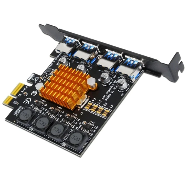 Alt view image 11 of 12 - 4-Port USB 3.0 Pci Express Card USB 3.0 Pci-E Expansion Card Adapter Pcie USB 3.0 Hub Controller Card Expansion Card