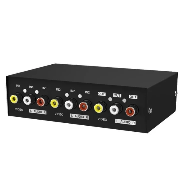 Alt view image 5 of 5 - AV Switch 2x1RCA Switcher 4 in 1 Out Signa Composite Video L/R Stereo Audio Selector Box for DVD STB Game Consoles(2x1)