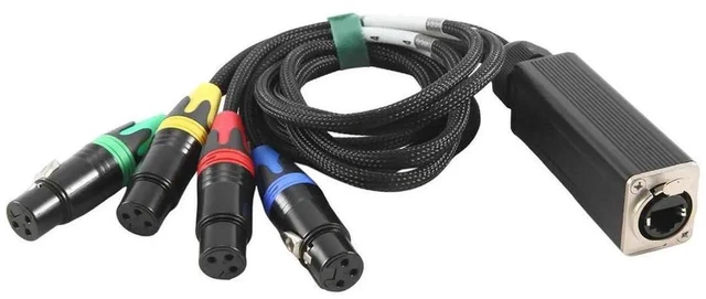 Alt view image 2 of 2 - WISDUM For XLR 4-Channel 3-Pin Multi Network Stage and Studio Connection, XLR Male and Female Cable Stage Audio RJ45(NE8F-S4F)