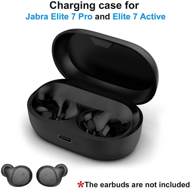 Alt view image 7 of 10 - Charging Case Replacement Compatible with Jabra Elite 7 Pro and Elite 7 Active(Black)
