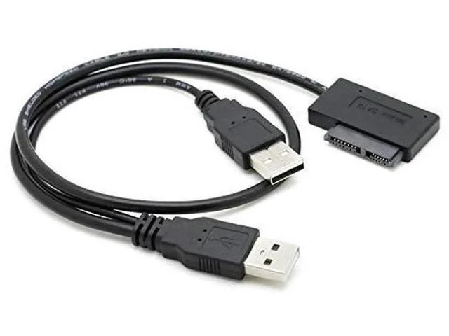 Alt view image 8 of 10 - USB 2.0 to 7+6P 13Pin Slimline SATA Cable, External Power & Data Converter for Laptop ODD CD/DVD-ROM Hard Drive Caddy