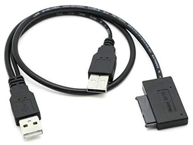 Alt view image 6 of 10 - USB 2.0 to 7+6P 13Pin Slimline SATA Cable, External Power & Data Converter for Laptop ODD CD/DVD-ROM Hard Drive Caddy