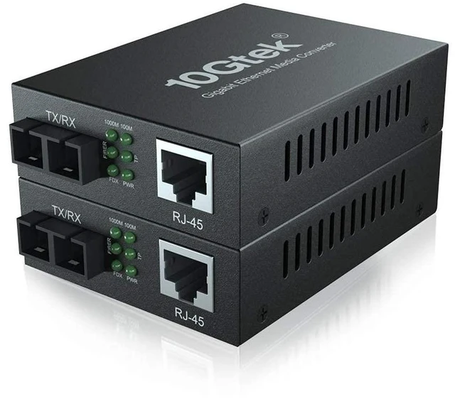 Alt view image 11 of 12 - 10Gtek Gigabit MultiMode Fiber to Ethernet Media Converter, Dual SC, 1000Base-FX to 10/100/1000Base-Tx Gigabit MMF Fiber SC to Copper RJ45 Ethernet Converter, UL Certified, 2km, Pack of 2