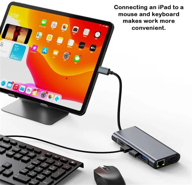 Alt view image 9 of 14 - 11-in-1 Type-C Hub Multi-Port Docking Station, USB-C Expander for Switch, Tablet, Phone, PC, MacBook