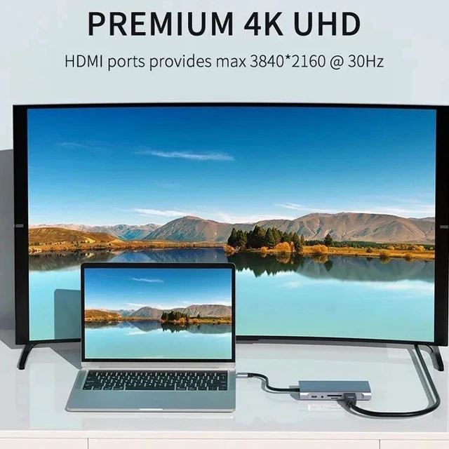 Alt view image 10 of 14 - 11-in-1 Type-C Hub Multi-Port Docking Station, USB-C Expander for Switch, Tablet, Phone, PC, MacBook