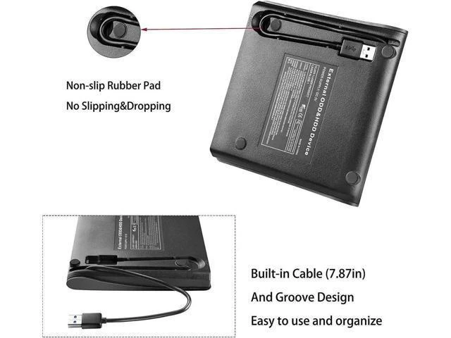 Alt view image 11 of 14 - Portable External DVD Drive USB 3.0 Slim CD DVD RW ROM Optical Drive for Laptop Desktop PC