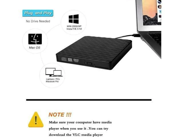Alt view image 13 of 14 - Portable External DVD Drive USB 3.0 Slim CD DVD RW ROM Optical Drive for Laptop Desktop PC