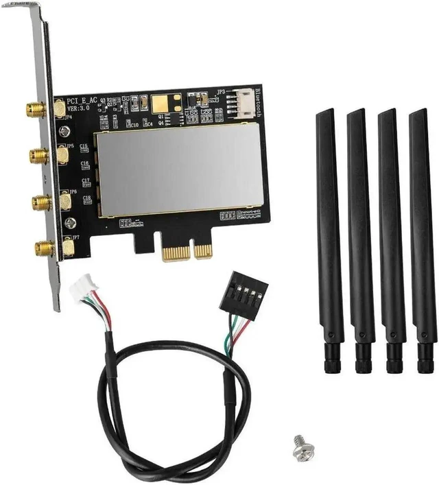 Alt view image 4 of 4 - Adapter Desktop PC 1300Mbps PCI-e Wireless Card with broadcom BCM94360CD wireless AC Dual Band WiFi Blueooth BT 4.0