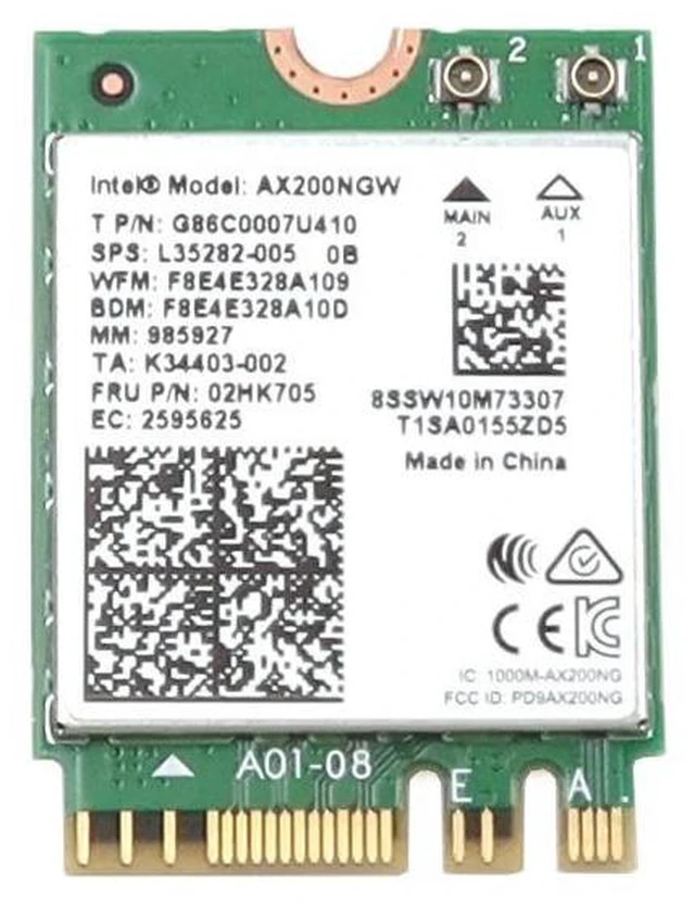 Alt view image 3 of 4 - AX200NGW Intel WI-FI 6 AX200 (Gig+) PCI-E M.2 2230 Wlan BT 5.2 Wifi Card 02HK705 Laptop Wireless Cards - Wifi