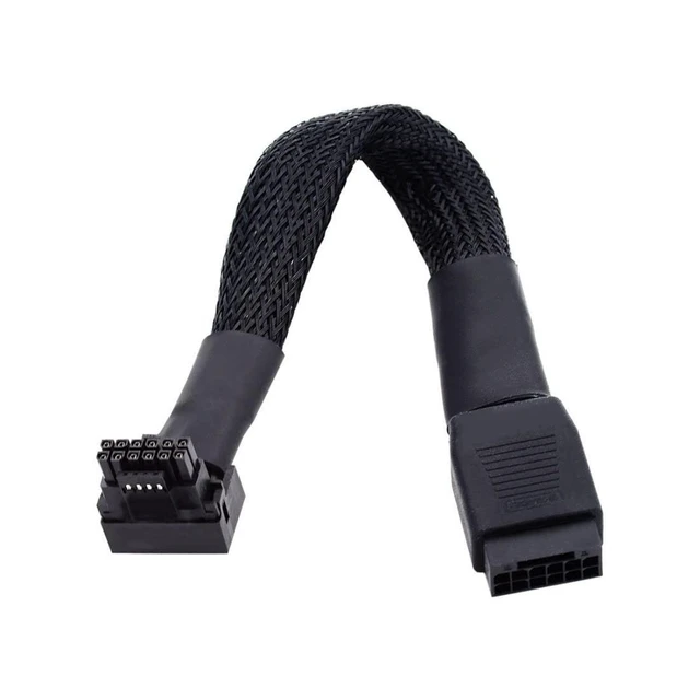 Alt view image 13 of 13 - ATX3.0 PCI-E 5.0 12VHPWR Power Modular Cable Male to Female 90 Degree UP Angled Extension Cable