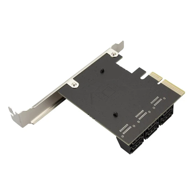 Alt view image 6 of 8 - PCIe to 6 Port SATA 3.0 Expansion Card ASM1166 Chipset, 6Gbps SATA III Controller, PCIe X1 Adapter for HDD/SSD, Support RAID, for Desktop PC/NAS